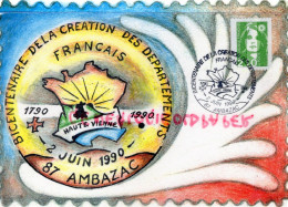 87- AMBAZAC - 5 BOURSE EXPO CARTES POSTALES-BICENTENAIRE CREATION DES CANTONS-HAUTE VIENNE 1790-1990 - Ambazac