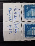 UNO 1952 SIGNATURE J.VAN NOTEN - Unused Stamps