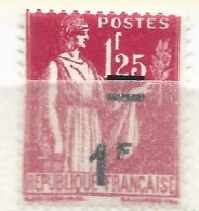 FRANCE N° 483 1F S 1F25 ROSE TYPE PAIX BARRES SOUS 1F25 NEUF SANS CHARNIERE - Ungebraucht