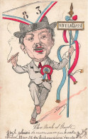 POLITIQUE - Caricature - Vive La Classe - Drapeau Français - Cigare - Dos Non Divisé - Carte Postale Ancienne - Satirisch