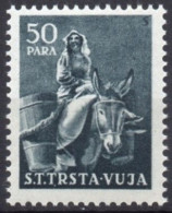 YUGOSLAVIA TRIESTE B - 1951 - 1v - MNH - Ane - Anes - Donkey - Donkeys - Esel - Esels - Burro - Burros - Asino - Asini - Ezels