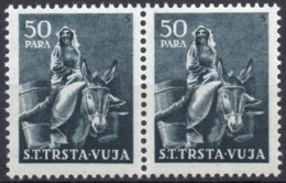 YUGOSLAVIA TRIESTE B - 1951 - 2v - MNH - Ane - Anes - Donkey - Donkeys - Esel - Esels - Burro - Burros - Asino - Asini - Burros Y Asnos
