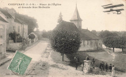 FRANCE - Coupvray - Place De L'église Et Grande Rue Saint Denis - Carte Postale Ancienne - Autres & Non Classés