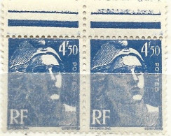 FRANCE N° 718A 4F50 BLEU TYPE MARIANNE DE GANDON VISAGE BLEU + OEIL BORGNE  NEUF SANS CHARNIERE - Unused Stamps