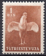 YUGOSLAVIA TRIESTE B - 1951 - 1v - MNH - Coq - Coqs - Rooster Roosters Hahn - Hähne Gallo - Gallos Galli - Haan - Hanen - Gallinacées & Faisans