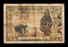 West African St. Senegal 500 Francs ND (1959-1965) Pick 702Kk Bc F - États D'Afrique De L'Ouest