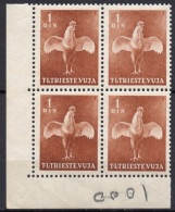 YUGOSLAVIA TRIESTE B - 1951 - 4v - MNH - Coq - Coqs - Rooster Roosters Hahn - Hähne Gallo - Gallos Galli - Haan - Hanen - Gallinacées & Faisans