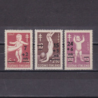 FINLAND 1948, Sc# B91-B93, Semi-Postal, Medical Examinations Of Infants, MH - Unused Stamps