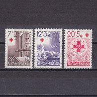 FINLAND 1951, Sc# B104-B106, Semi-Postal, Red Cross, Blood Donorship,  MH - Unused Stamps