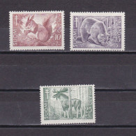 FINLAND 1953, Sc# B120-B122, Semi-Postal, Wild Animals,  MH - Ungebraucht