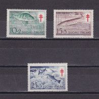 FINLAND 1955, Sc# B129-B131, Semi-Postal, Fish,  MH - Unused Stamps