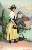 FOLKLORE - Costume - Vandoise - Femme En Costume Traditionnel - Waadtländerin - Carte Postale Ancienne - Kostums