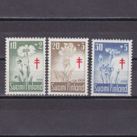 FINLAND 1959, Sc# B154-B156, Semi-Postal, Plants, Flowers, MH - Ungebraucht