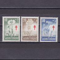 FINLAND 1959, Sc# B154-B156, Semi-Postal, Plants, Flowers, MH - Neufs