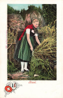 FOLKLORE - Costume - Basel - Femme En Costume Traditionnel - Colorisé - Carte Postale Ancienne - Trachten