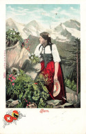 FOLKLORE - Suisse - Costume - Bern - Femme En Costume Traditionnel - Colorisé - Carte Postale Ancienne - Trachten