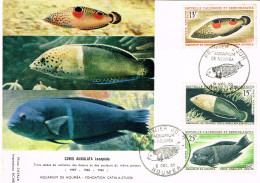 NOUVELLE CALEDONIE CALEDONIA FDC PREMIER JOUR CARTE MAIXUM YT PA 81 82 83 POISSON FISH 6/12/65 BE - Cartes-maximum