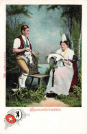 FOLKLORE - Suisse - Costume - Appenzellertrachten - Couple En Costume Traditionnel - Colorisé - Carte Postale Ancienne - Vestuarios