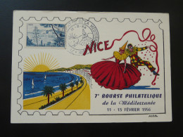 Carte Carnaval Et Bourse Philatélique De Nice 06 Alpes Maritimes 1956 - Carnevale