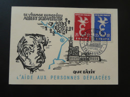 Carte FDC Card Village Albert Schweitzer Strasbourg Europa 1958 - Albert Schweitzer