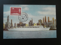 Carte Maximum Card Bateau Ship Paquebot Kungsholm Suede Sweden 1958 - Cartoline Maximum