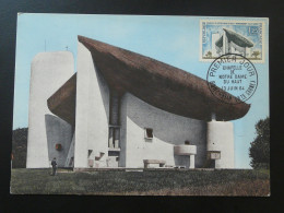 Carte Maximum Card Chapelle Le Corbusier Ronchamp 70 Haute Saone 1964 - Abbeys & Monasteries