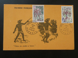 Carte Maximum Card Fêtes Du Juillet Javelot Fruits Polynésie 1967 - Cartoline Maximum