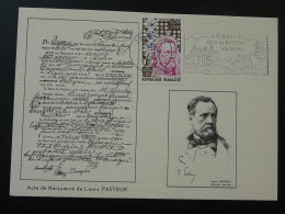 Carte Maximum Card Acte De Naissance Birth Certificate Louis Pasteur Flamme Arbois 39 Jura 1973 - Louis Pasteur