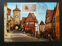 Carte Maximum Card Horloge Clock Tower Rothenburg Allemagne Germany 1977 - Altri & Non Classificati