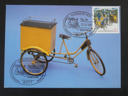 Carte Maximum Card Vélo De Facteur Postamn Bicycme Tag Der Briefmarke Vaterstetten Germany 1987 - Vélo