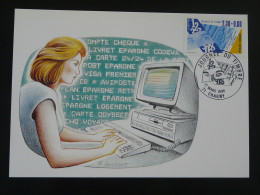 Carte Maximum Card Ordinateur Computer Journée Du Timbre Chagny 71 Saone Et Loire 1990 - Computers