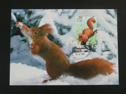 Carte Maximum Card écureuil Squirrel 69 Lyon 2001 - Nager