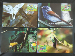 Série De 4 Set Of 4 Carte Maximum Card Oiseaux Birds (colibri, Toucan) France 2003 - Collezioni & Lotti