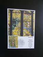  Carte Maximum Card Vitrail De Marc Chagall Stained Glass Windows Metz 57 Moselle 2002 - Glas & Fenster