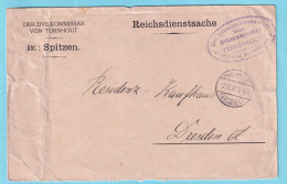 14-18 L Franchise Obl TURNHOUT 2 XI 1917 Vers Dresden DER SPITZENSACHVERSTANDIGE BEI ZIVILKOMMISSARIAT  - Autres & Non Classés