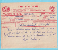 RADIOTELEGRAM Radiotélégramme SAIT Electronics Chaussée De Ruisbroeck UCCLE Station Breughel  16 Janvier 1966  - Telegramme