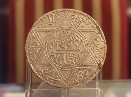 Marruecos Morocco 10 Dirhams - Abd Al-Hafiz 1320 (1903) Y# 22.1 Plata - Maroc