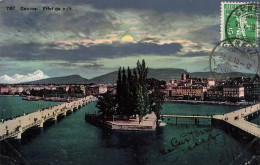 SUISSE - Genève - Effet Nuit - Carte Postale Ancienne - Otros & Sin Clasificación