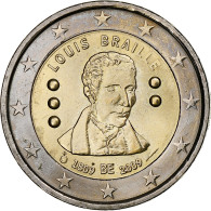 Belgique, 2 Euro, Louis Braille, 2009, Bruxelles, SUP, Bimétallique, KM:288 - Belgio