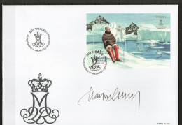 Martin Mörck. Greenland 2022. Queen In 50 Years. Queen Margrethe II. Souvenir Sheet FDC. - FDC