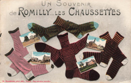 FRANCE - Souvenir De Romilly Les Chaussettes - Chaussettes - Multivues - Carte Postale Ancienne - Andere & Zonder Classificatie