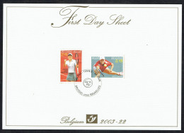 FDS 2003 - 22 - COB N° 3225/26 - TENNIS: Justine  HENIN Et Kim CLIJSTERS - Oblitération "BRUXELLES - 24-11-2003" - 1999-2010