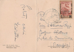 CARTOLINA VIAGGIA 1942 C.30 SS SAN MARINO - Piega Centrale (KP1751 - Cartas & Documentos