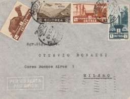 LETTERA 1940 10+15+1 L. +50 PA TIMBRO ADDIS ABEBA ETIOPIA MILANO (KP82 - Aethiopien