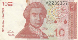 BANCONOTA CROAZIA 10 DINARA VF (KP840 - Croatie