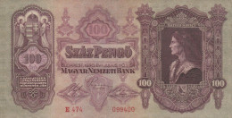 BANCONOTA UNGHERIA 1930 100 VF (KP782 - Hungary