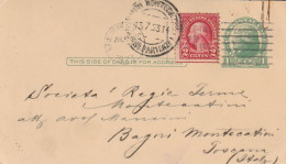 INTERO POSTALE 1923 USA 1+2 CENT. TIMBRI NEW YORK BAGNI MONTECATINI (KP585 - 1921-40