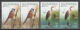 Slovenia 2019 (Mi 1367.68) - Panurus Biarmicus And Ardea Purpurea - Colecciones & Series