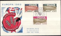 Europa CEPT 1962 Monaco FDC3 Y&T N°571 à 573 - Michel N°695 à 697 - 1962