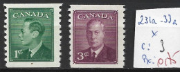 CANADA 231a-233a * Côte 3 € - Neufs